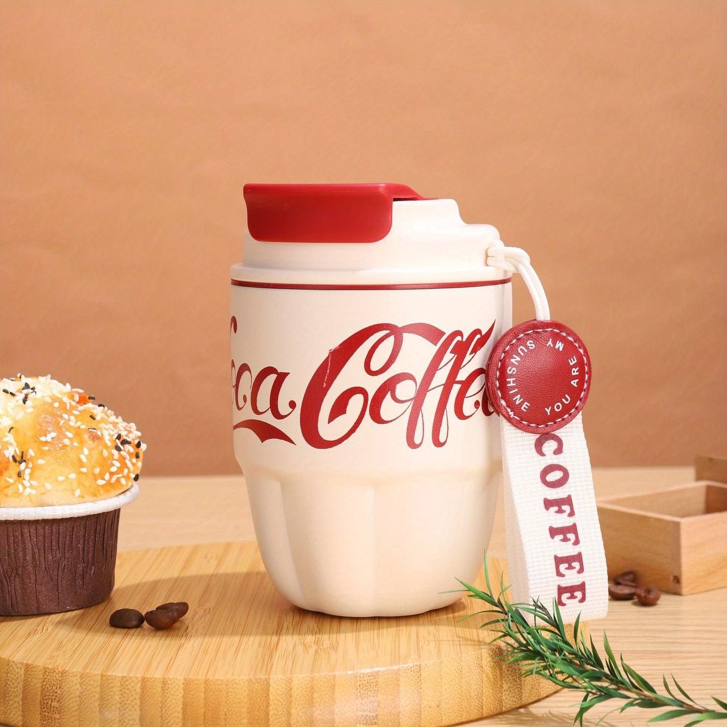 1pc High Beauty Coffee Cup Couple Stainless Steel Insulated Cup Convenient Simple Portable Cup