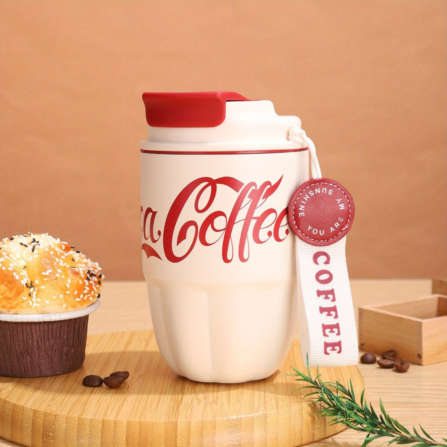 1pc High Beauty Coffee Cup Couple Stainless Steel Insulated Cup Convenient Simple Portable Cup