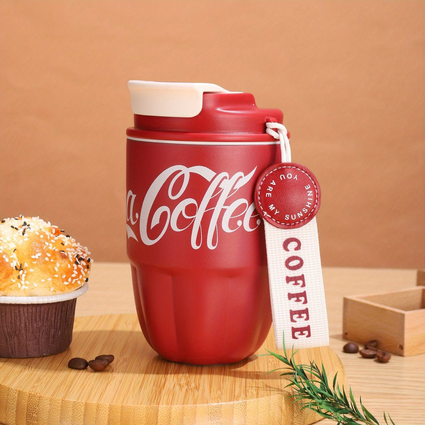 1pc High Beauty Coffee Cup Couple Stainless Steel Insulated Cup Convenient Simple Portable Cup