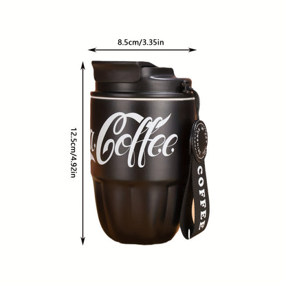 1pc High Beauty Coffee Cup Couple Stainless Steel Insulated Cup Convenient Simple Portable Cup